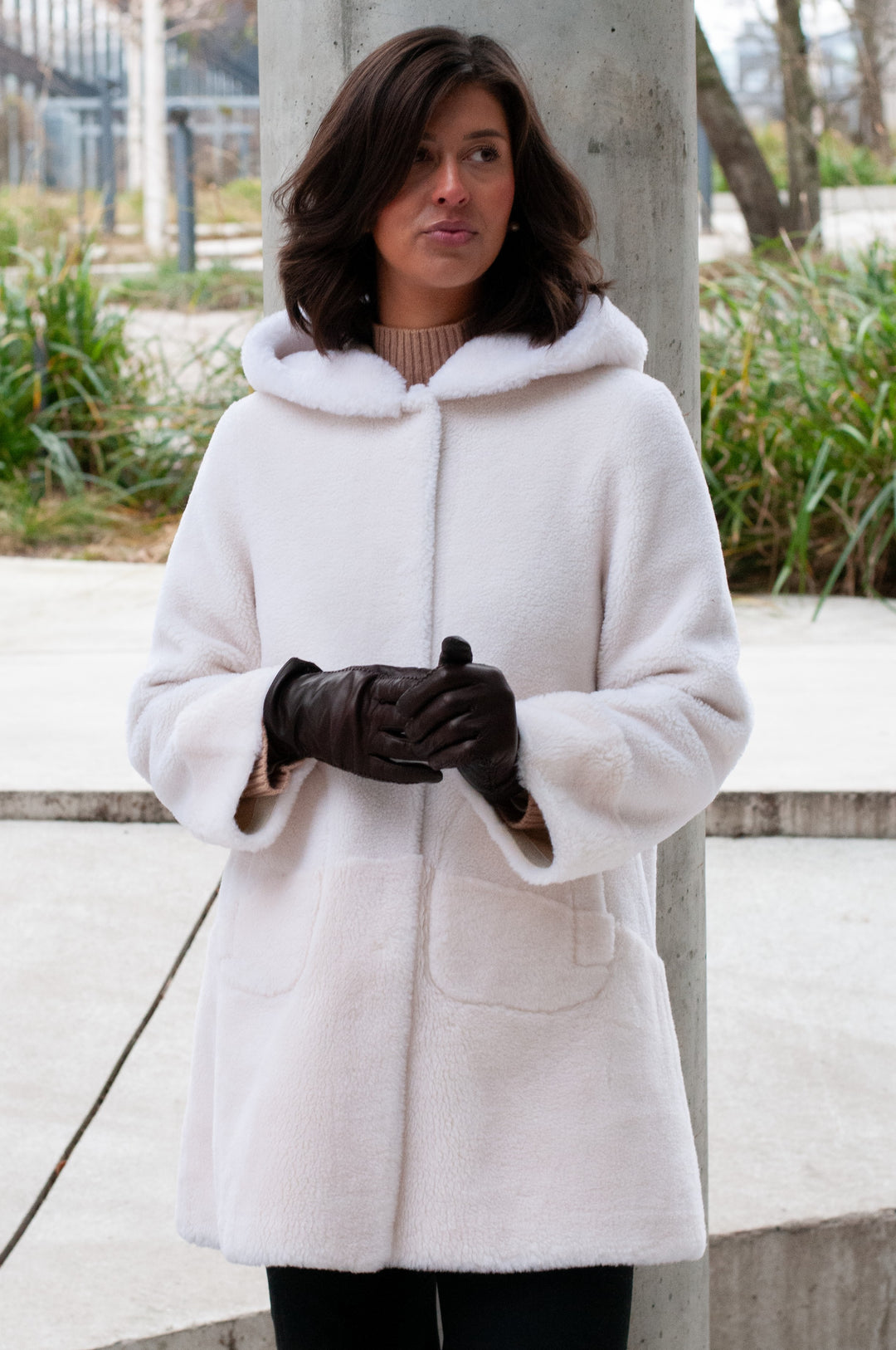 Fernandina, 85cm - Hood - Air Wool - Women - Off White