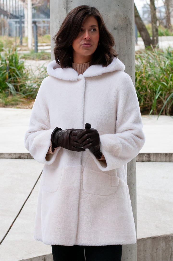 Fernandina, 85cm - Hood - Air Wool - Women - Off White