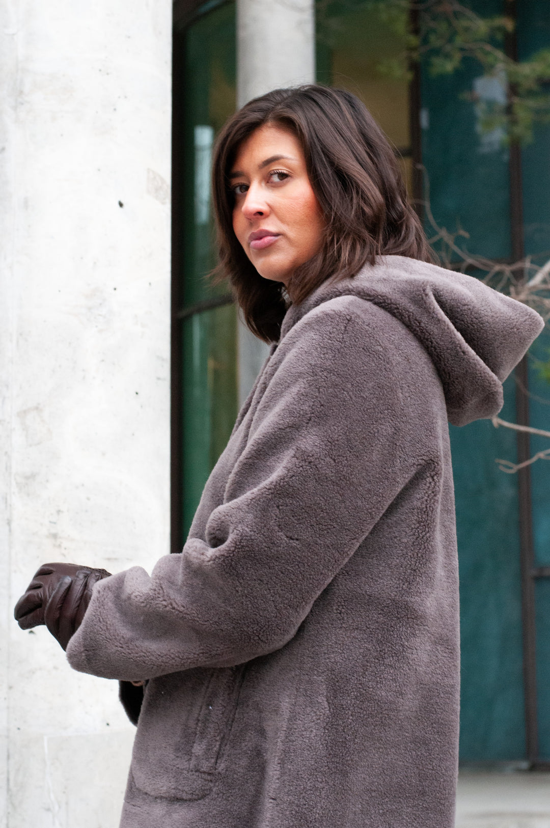 Fernana, 85 cm - Hood - Air Wool - Women - Brown