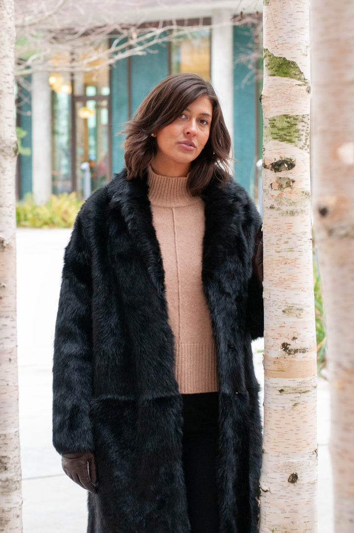 Hellani, 95 cm. - Krave - Toscana Lam - Jacket - Kvinde - Sort 