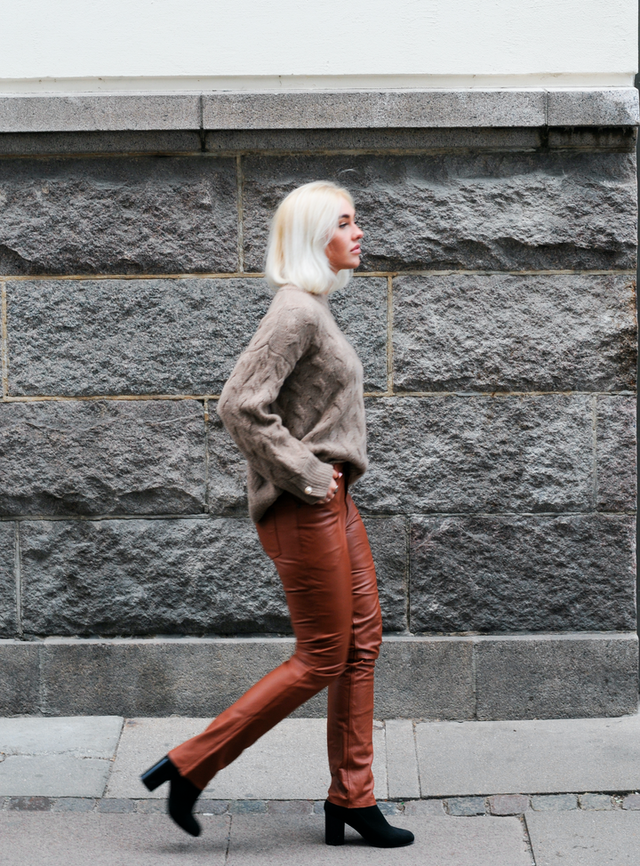 Jill - Skind bukser - Dame - Cognac