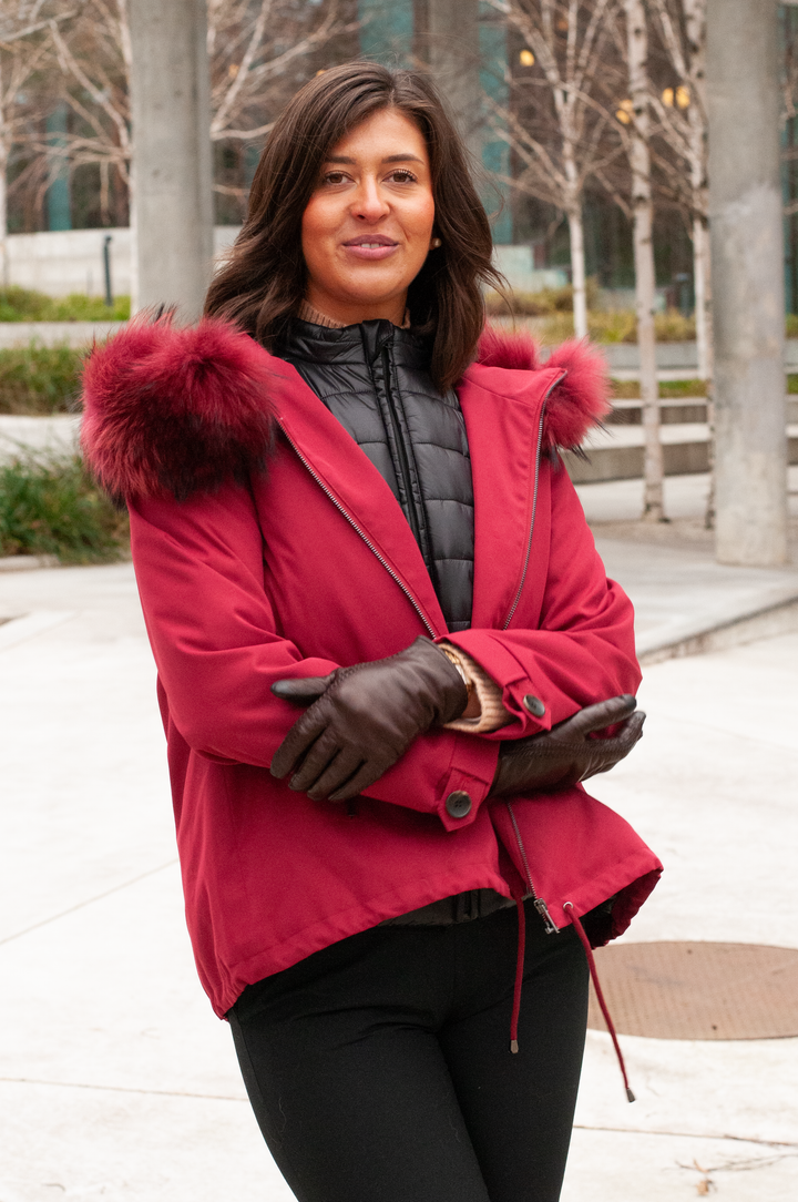 Filla, 69 cm. - Hood - Textile - Women - Red