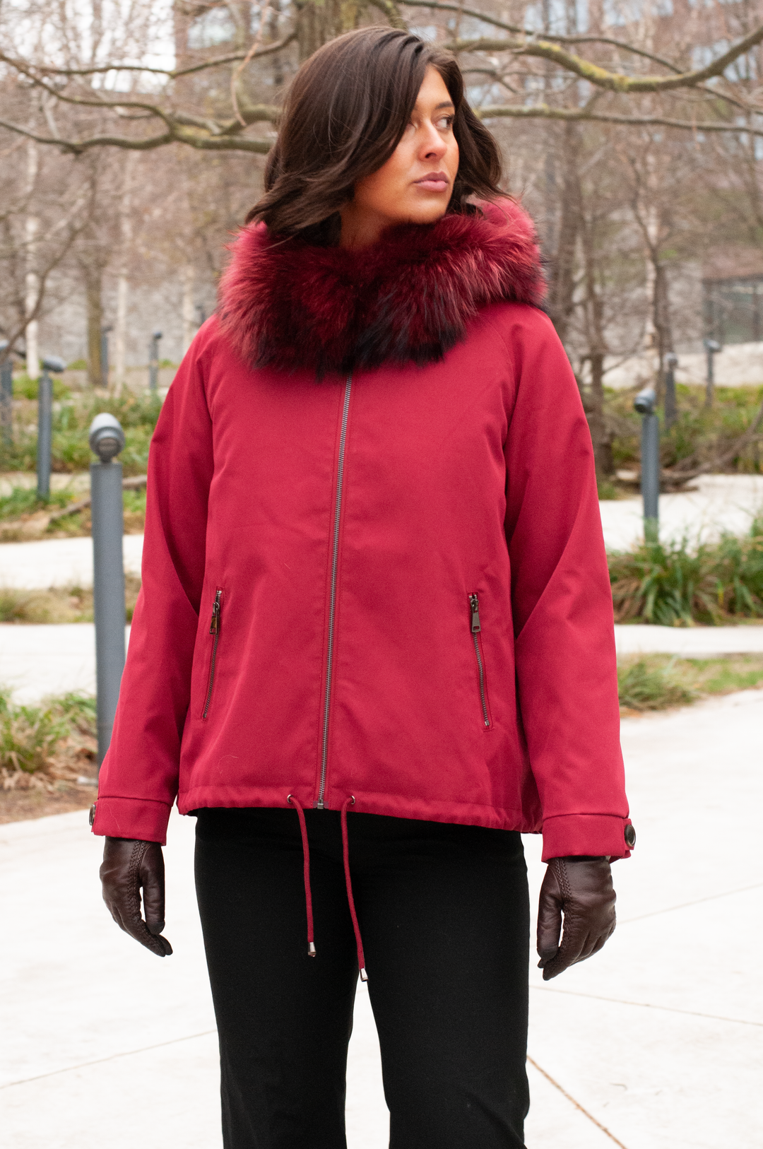 Filla, 69 cm. - Hood - Textile - Women - Red