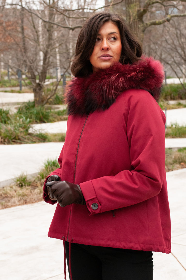 Filla, 69 cm. - Hood - Textile - Women - Red