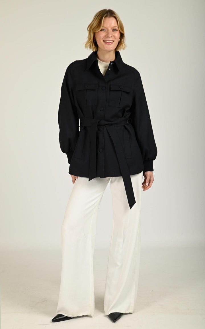 Trench Textile Femme Mackage, modèle Eugenia de couleur navy