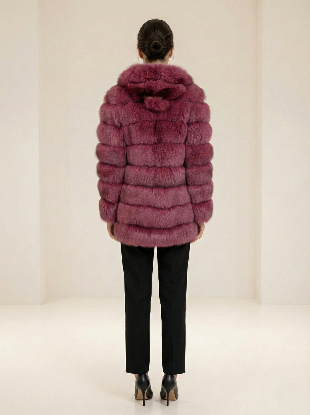 Petrovski, 80 cm. - Kapuze - Blue Fox - Damen - Pflaume