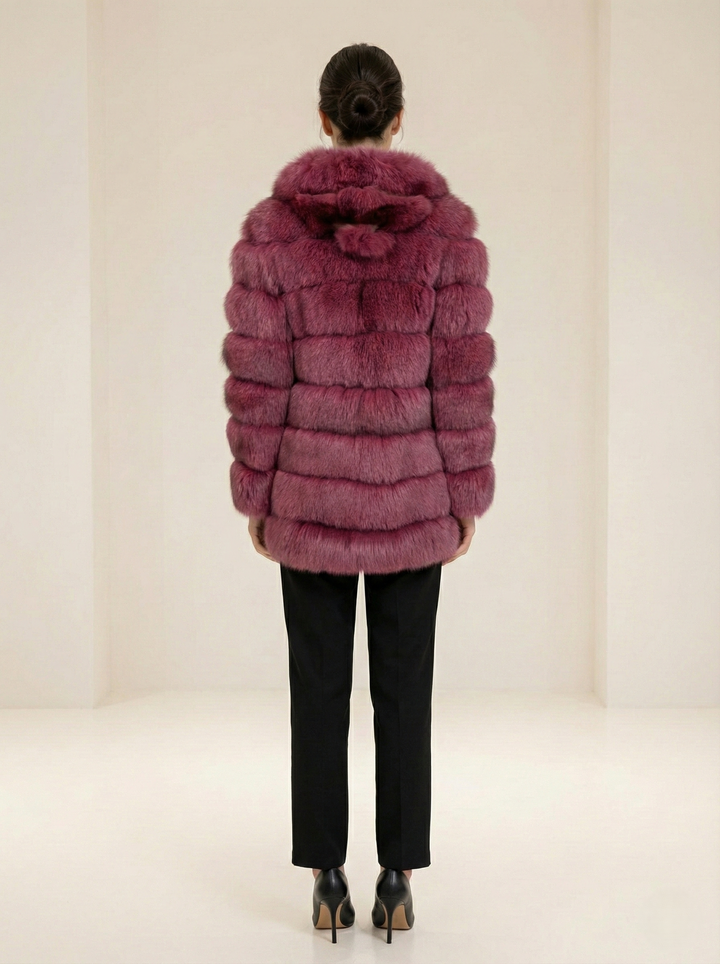 Petrovski, 80 cm. - Kapuze - Blue Fox - Damen - Pflaume