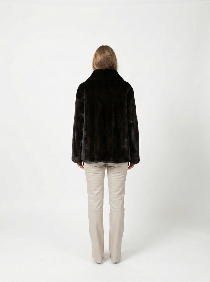 Irene, 65 cm. - Collar - Mink - Women - Black