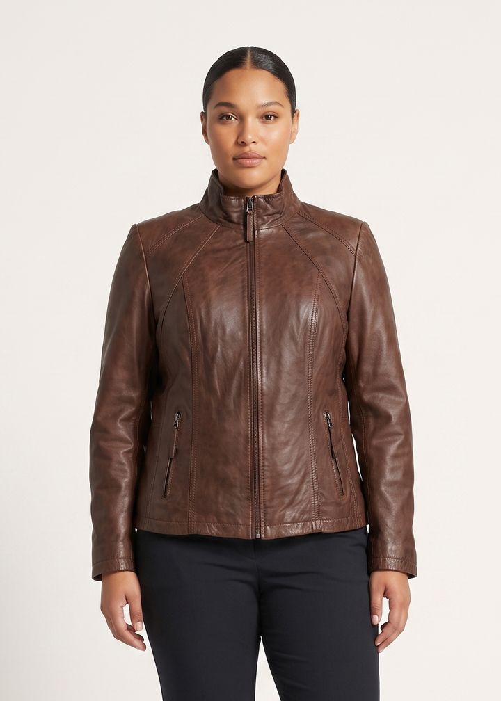 P 14-02 - Comfort Lamb Malli Leather - Women Parker Cognac
