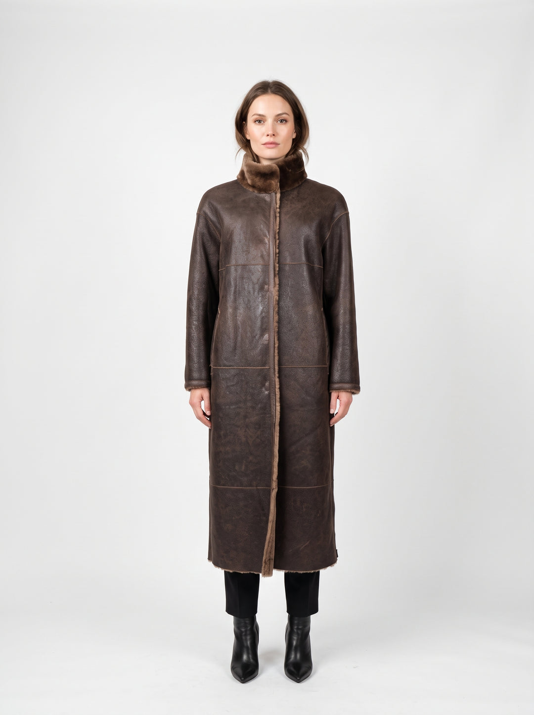 Katarina, 120 cm Nappa Lamb Crack - Women Cafe Latte
