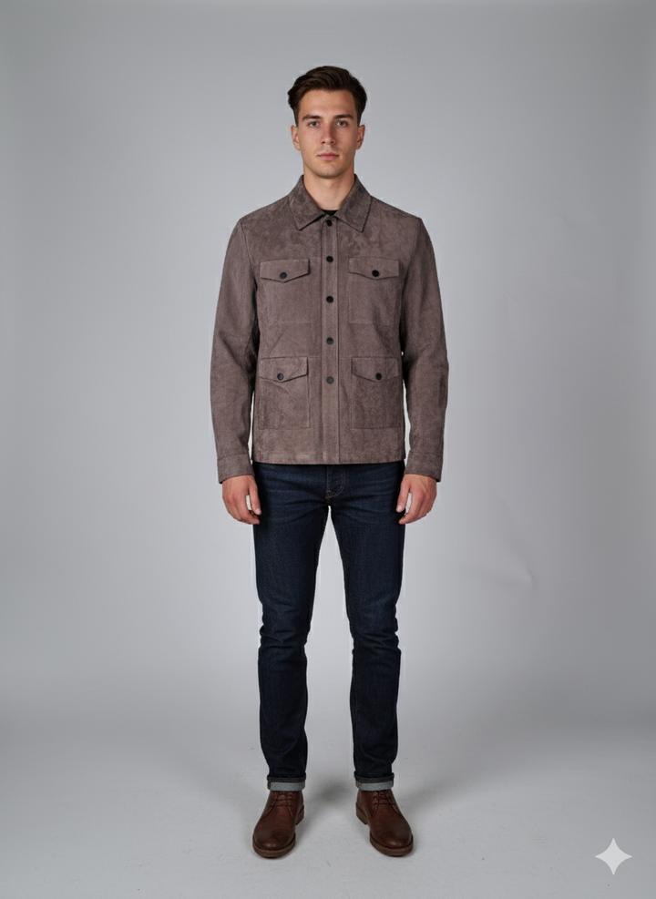 Gerhard, 65 cm. - Krave - Gede ruskind tykt læder - Mand - Mørkegrå