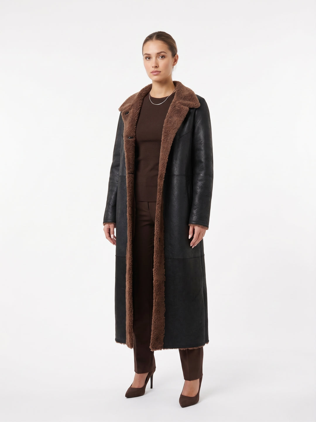 Aspen 125 cm Nappa Lamb Crack Washed -Women Black