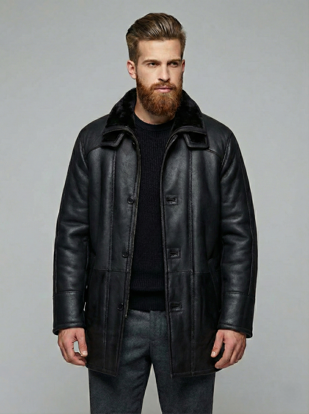 Owen, 85 cm. - Agneau Nappa - Homme - Noir