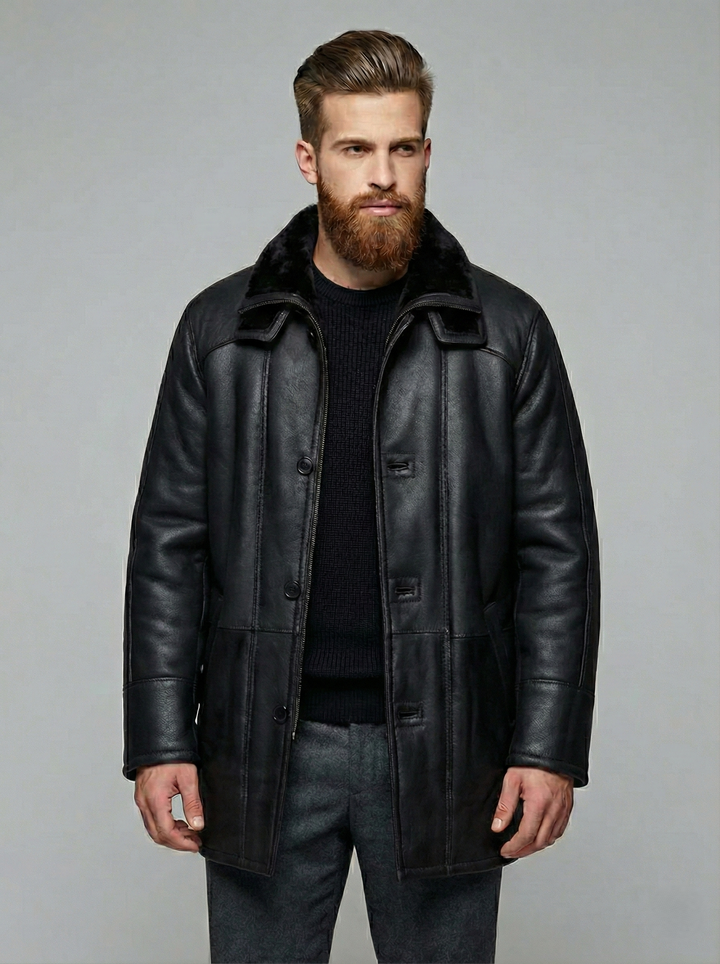 Owen, 85 cm. - Agneau Nappa - Homme - Noir