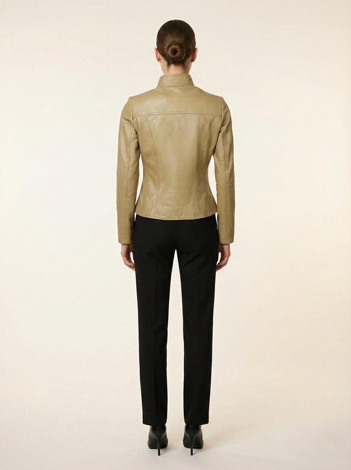 P 14-01, 55 cm. - Lamm Olive Garvat Läder-Wome - Olive