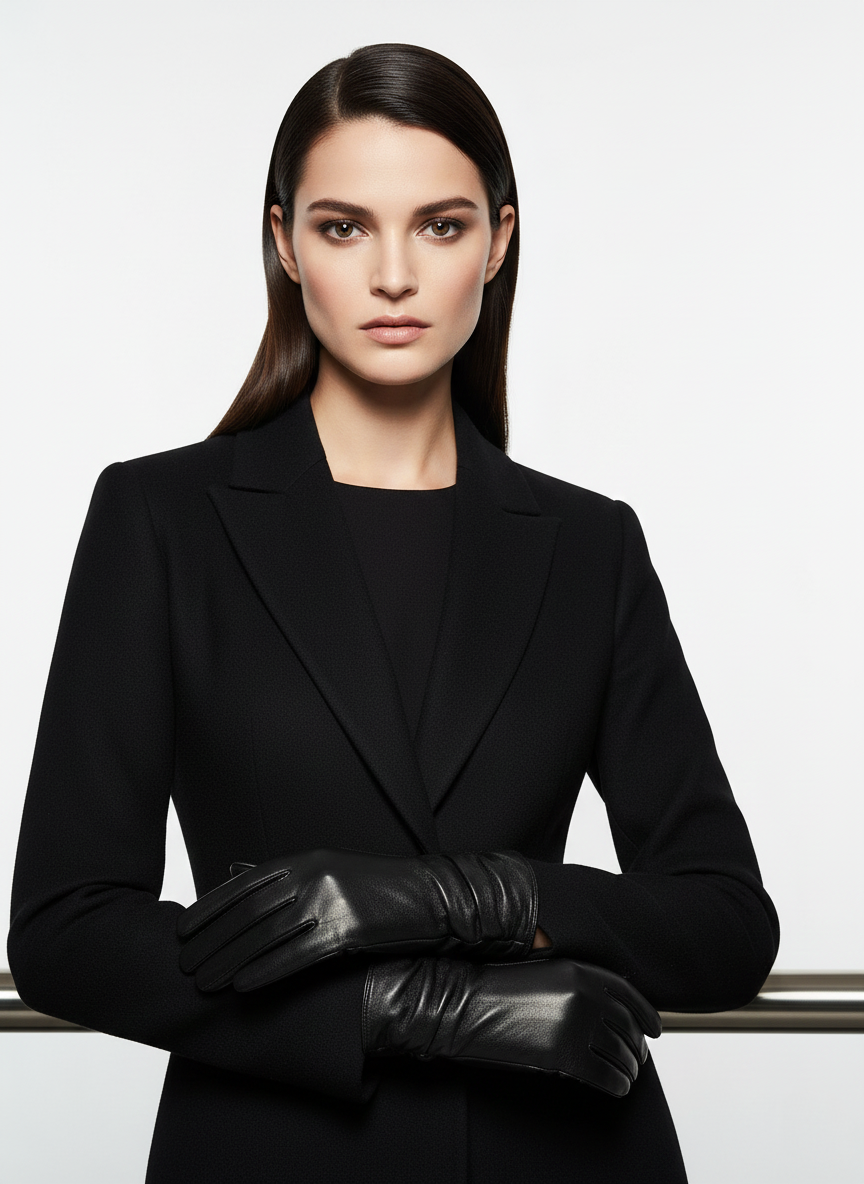 2261 Handske - Lamme Slink Læder - Tilbehør - Sort