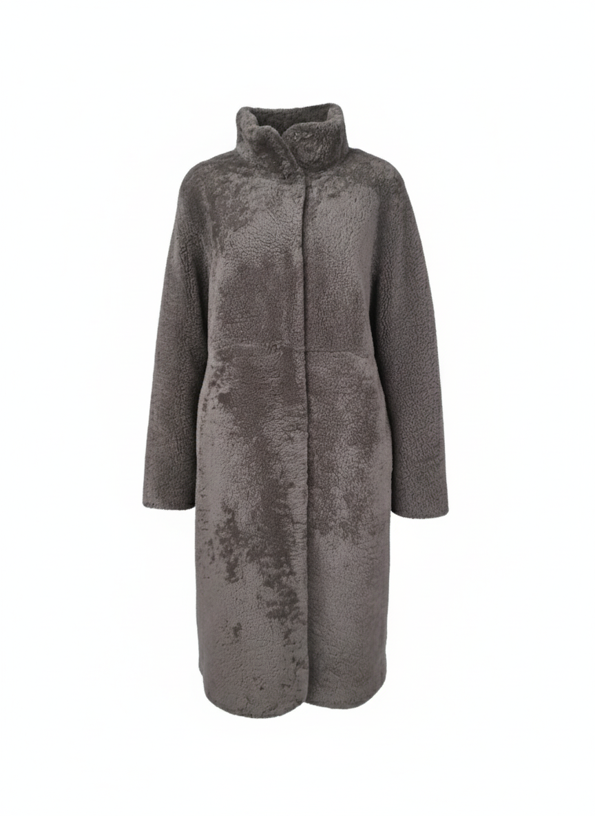 Filuka, 100 cm. - Krage - Lockigt lamm - Dam - Taupe