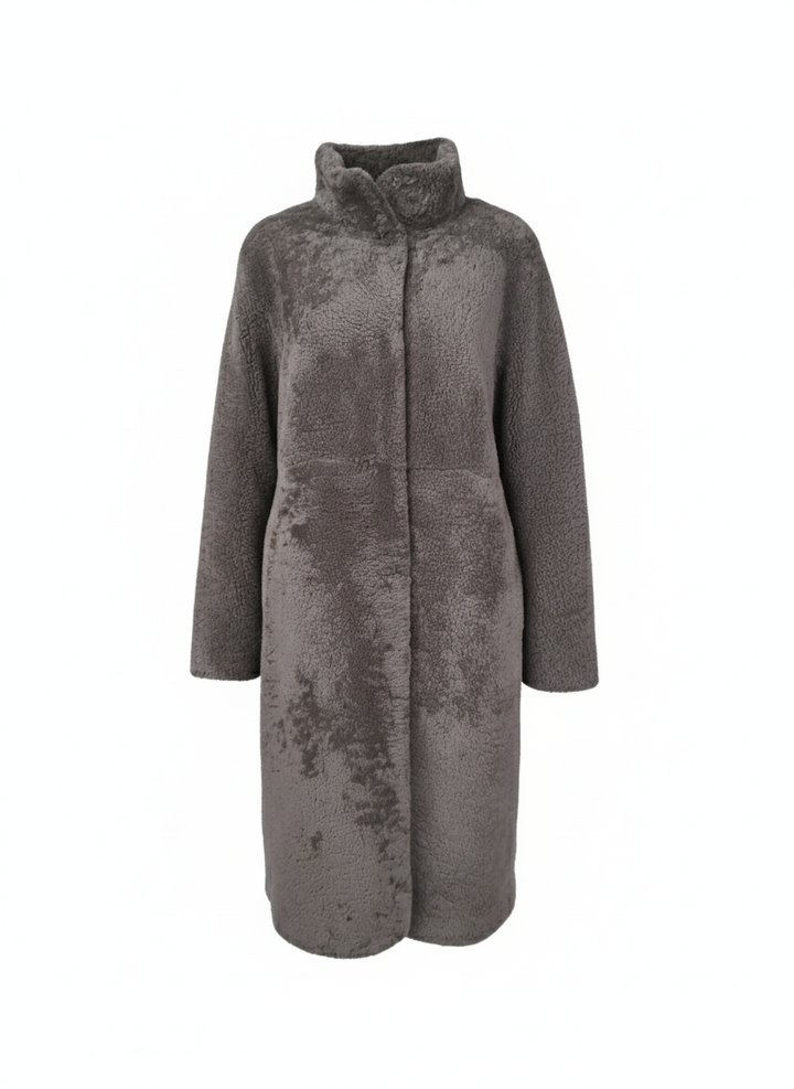 Filuka, 100 cm. - Krage - Lockigt lamm - Dam - Taupe