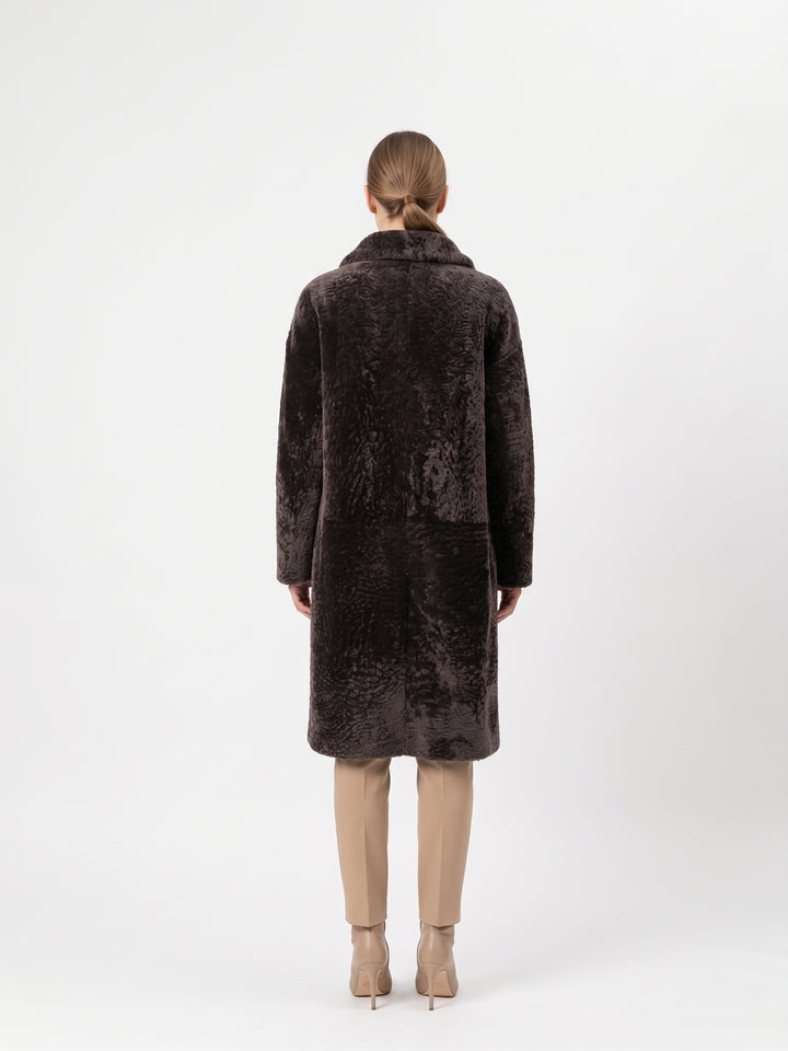 Hella, 98 cm. - Collar - Wave Lamb - Women - Brown
