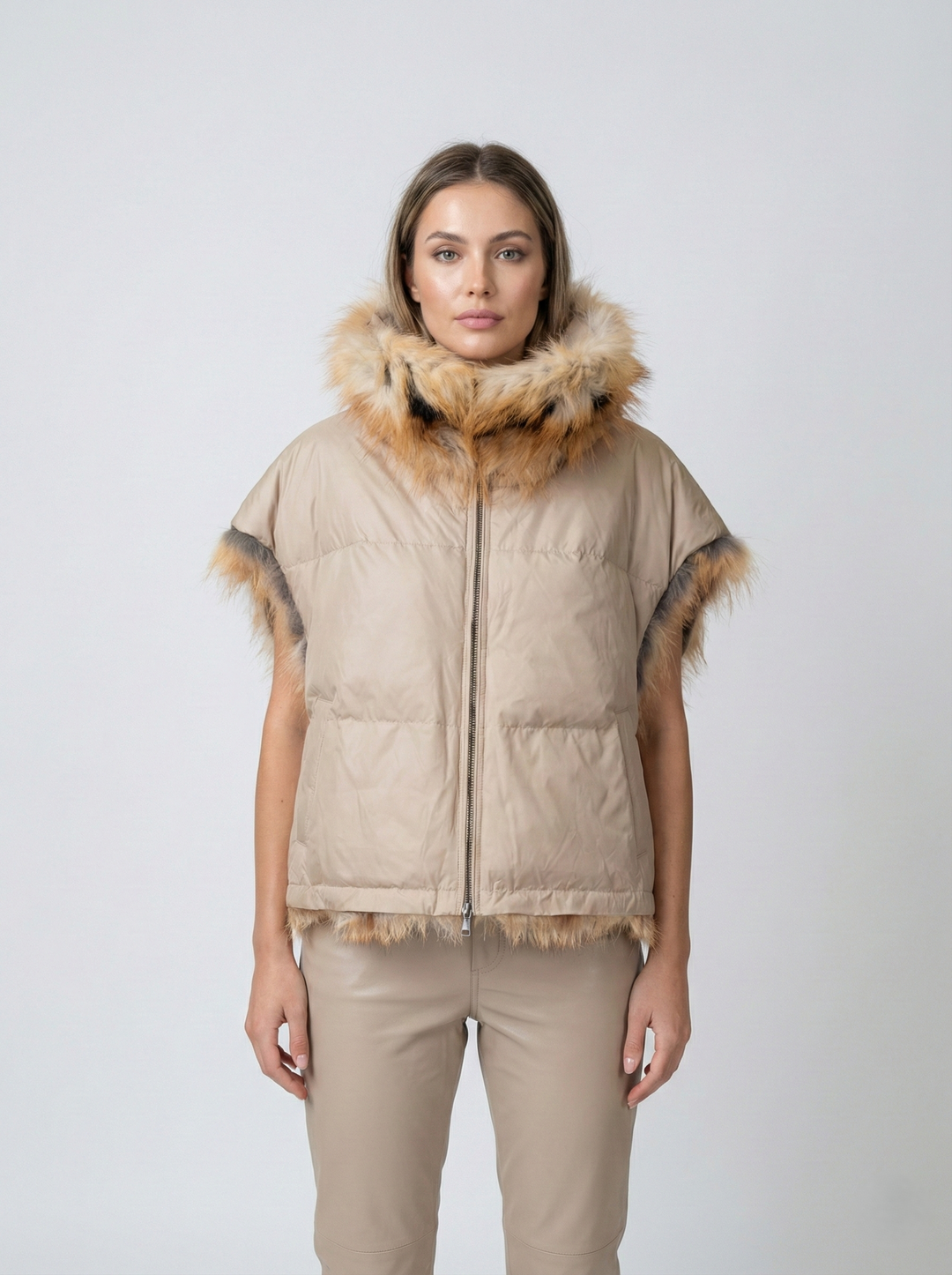 Juvigny-Weste, 55 cm. - Halsband - Rotfuchs - Damen - Natur