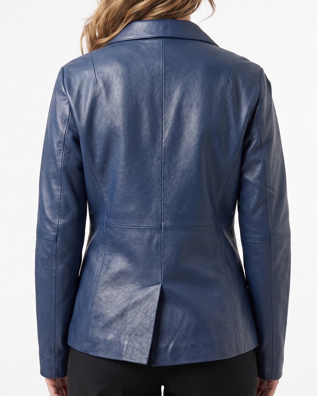 Nina Blazer Lamb Dior Bonded Leather-Women Dusty Blue