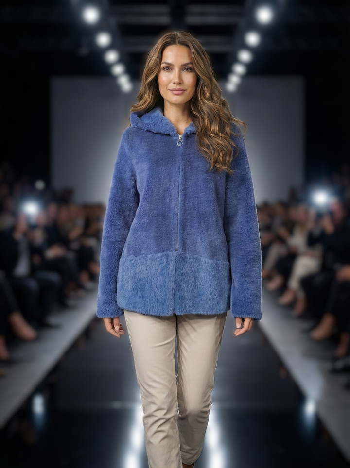 ILDA, 72 cm. - Hood - Laine d'air - Femmes - Bleu