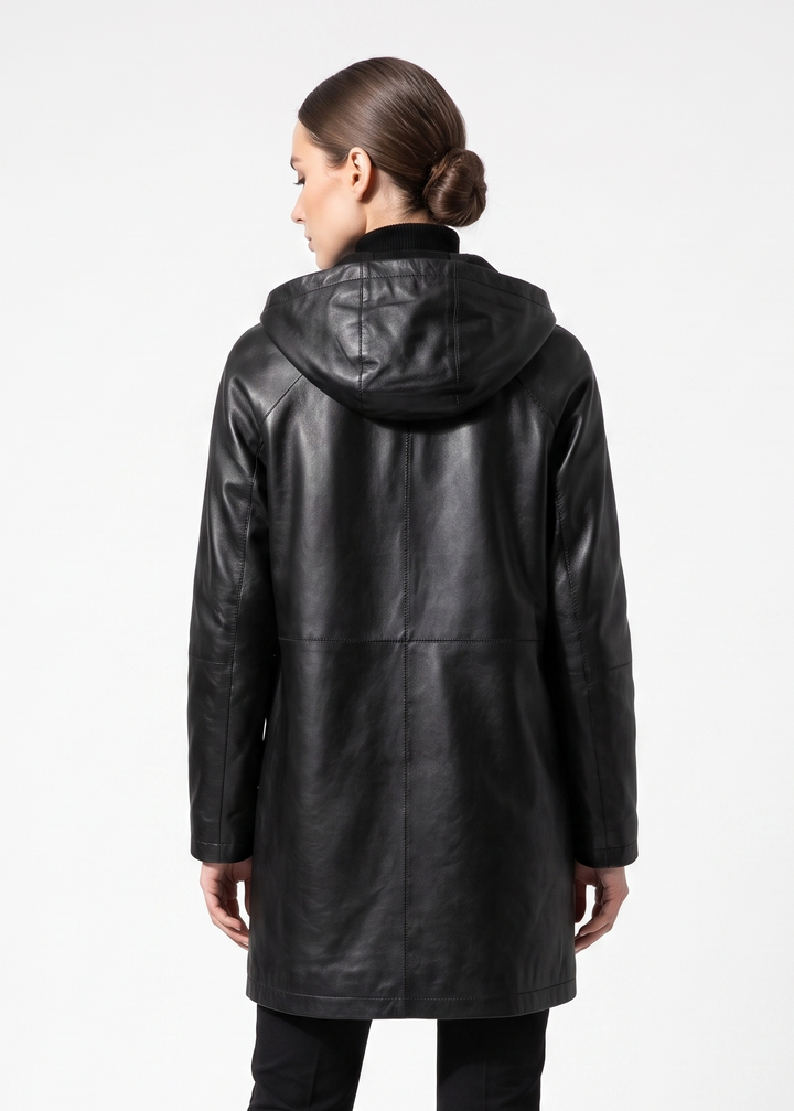 Ethan, 80 cm. Lamb Thick Dace Leather -Women Black
