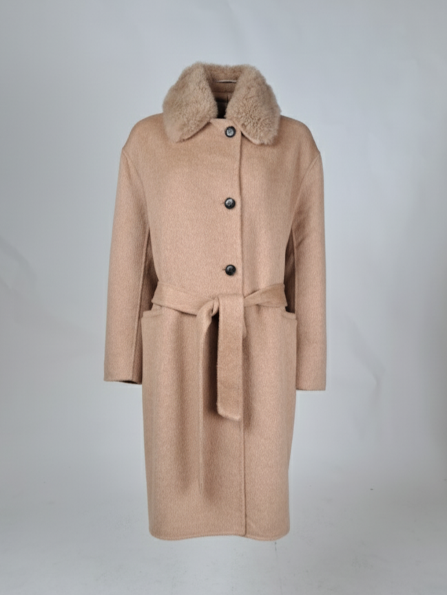 Hava & Hava, 100 cm. - Kragen - Wollmischung - Damen - Kamel