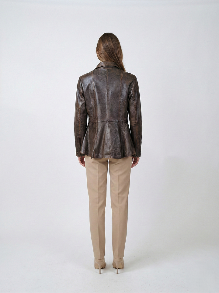 Camilla, 65 cm. - Lamb Leather - Women - Royal Brown