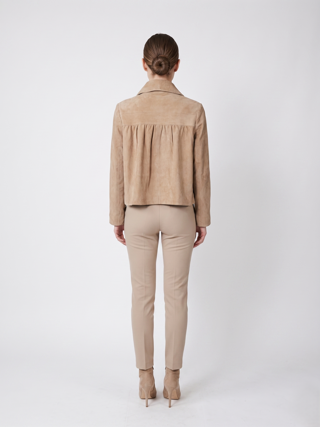 Mali, 54 cm. - Kragen - Ziegenwildleder - Damen - Taupe
