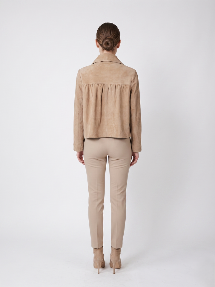 Mali, 54 cm. - Kragen - Ziegenwildleder - Damen - Taupe