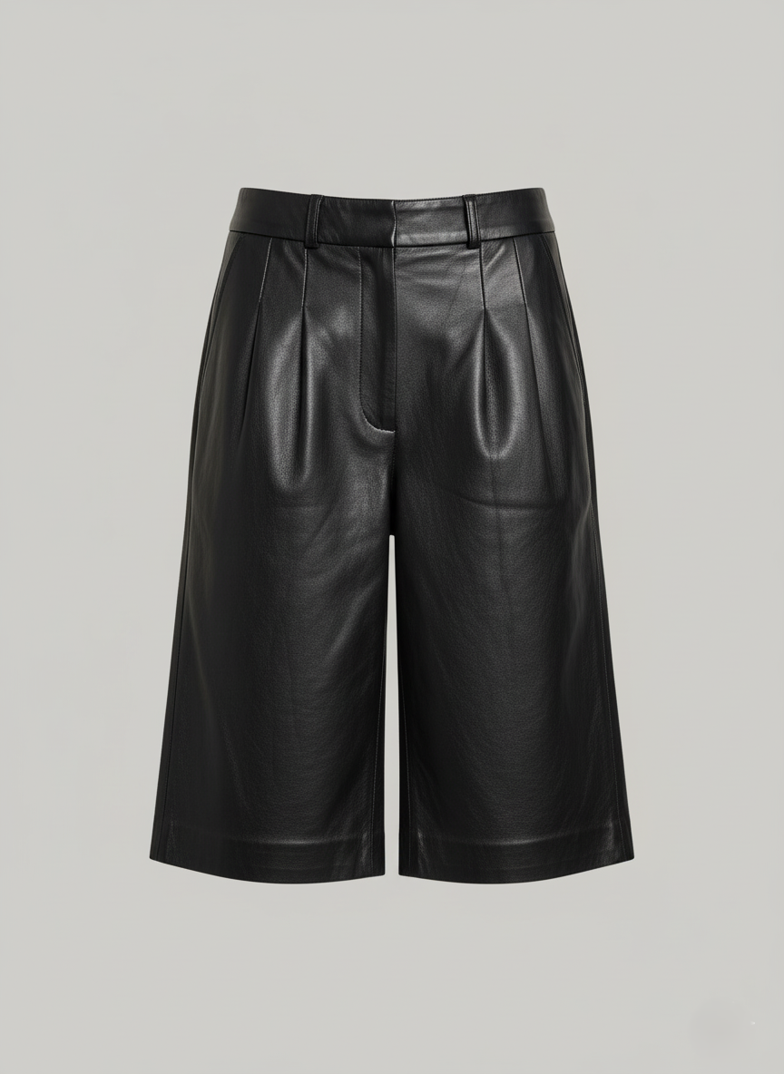 Marina Shorts - Lamb Thick Dace Læder -Damer - Sort