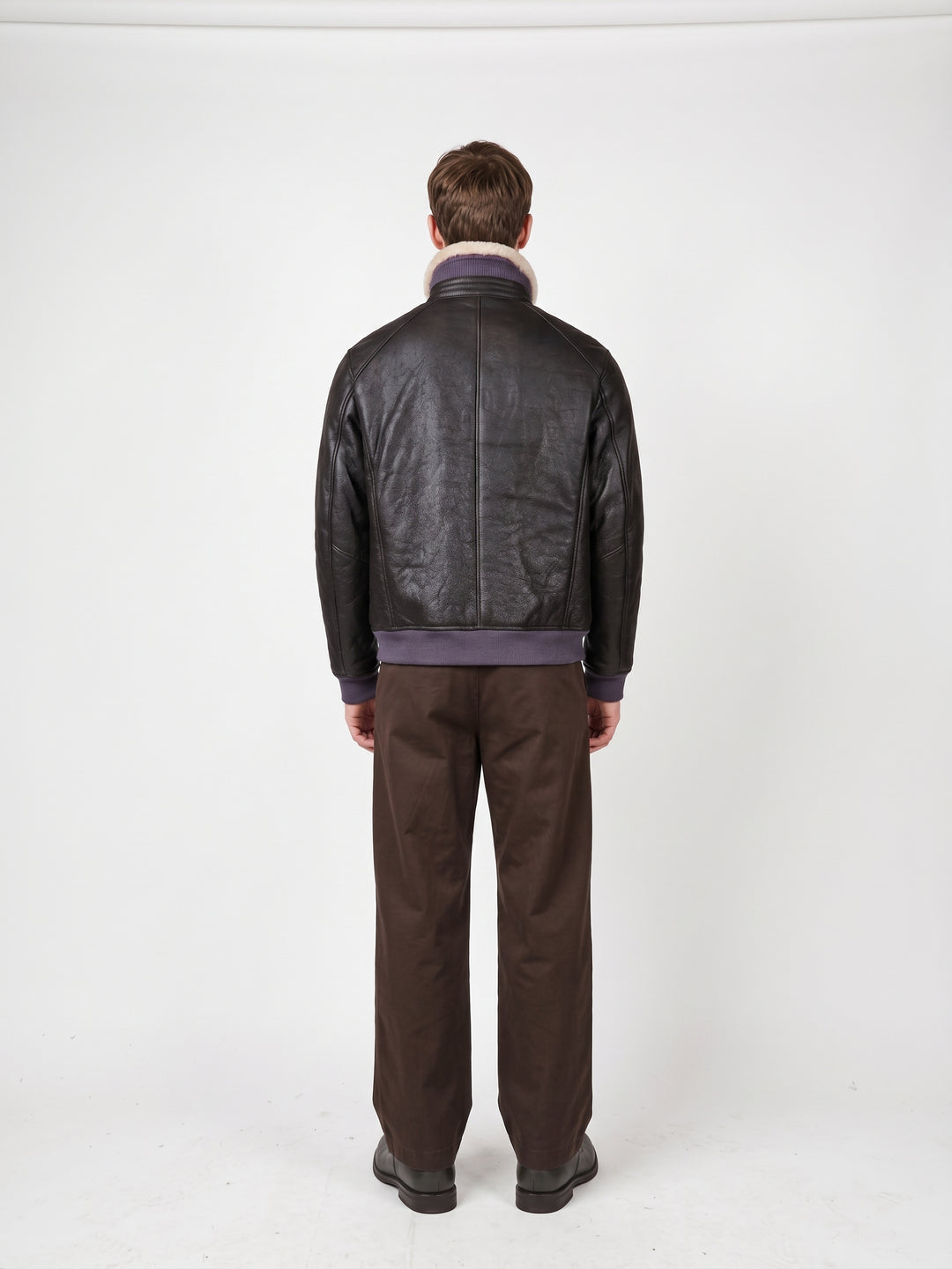 Iker, 66 cm. - Collar Nappa Lamb Crack - Man Dark Brown