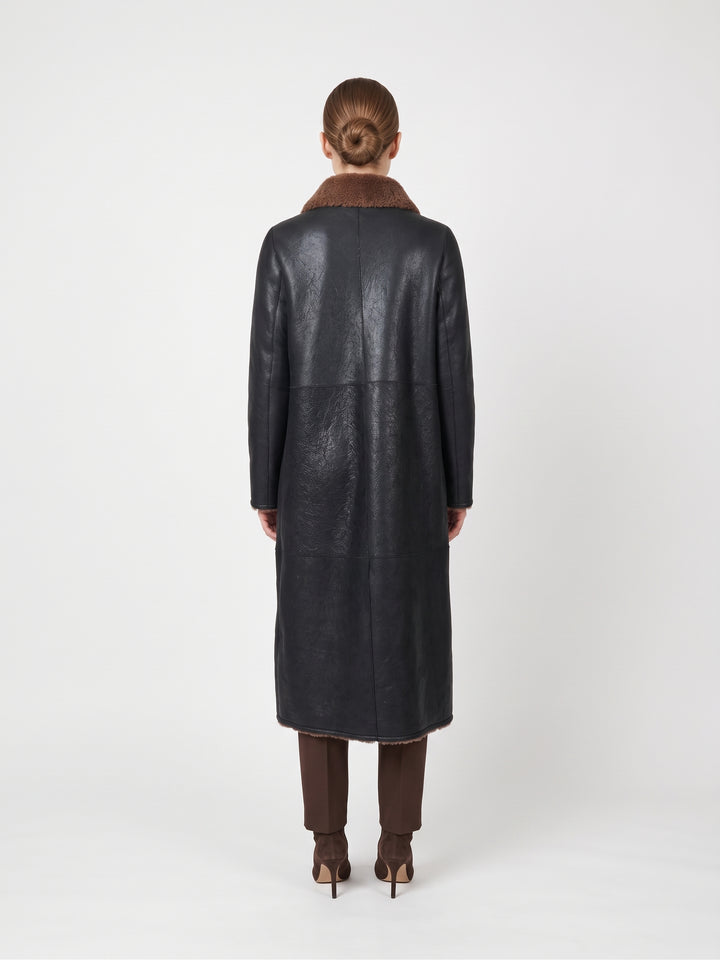 Aspen 125 cm Nappa Lamb Crack Washed -Women Black