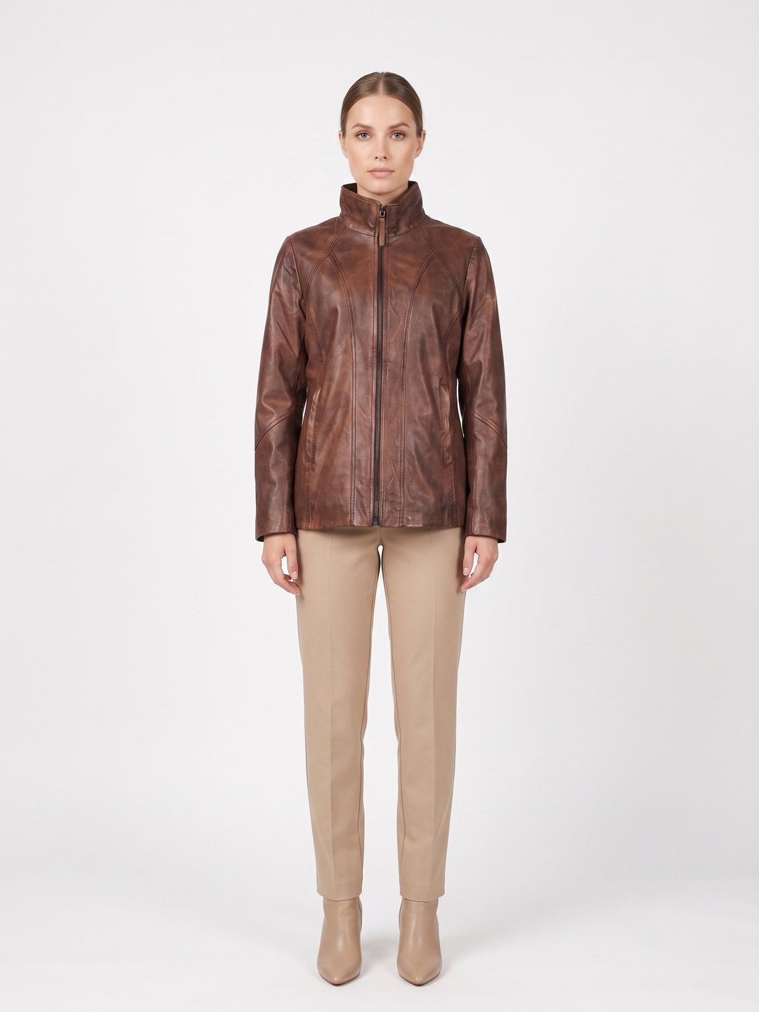 Mona Lisa Lamb Malli Leather - Women Copper Brown