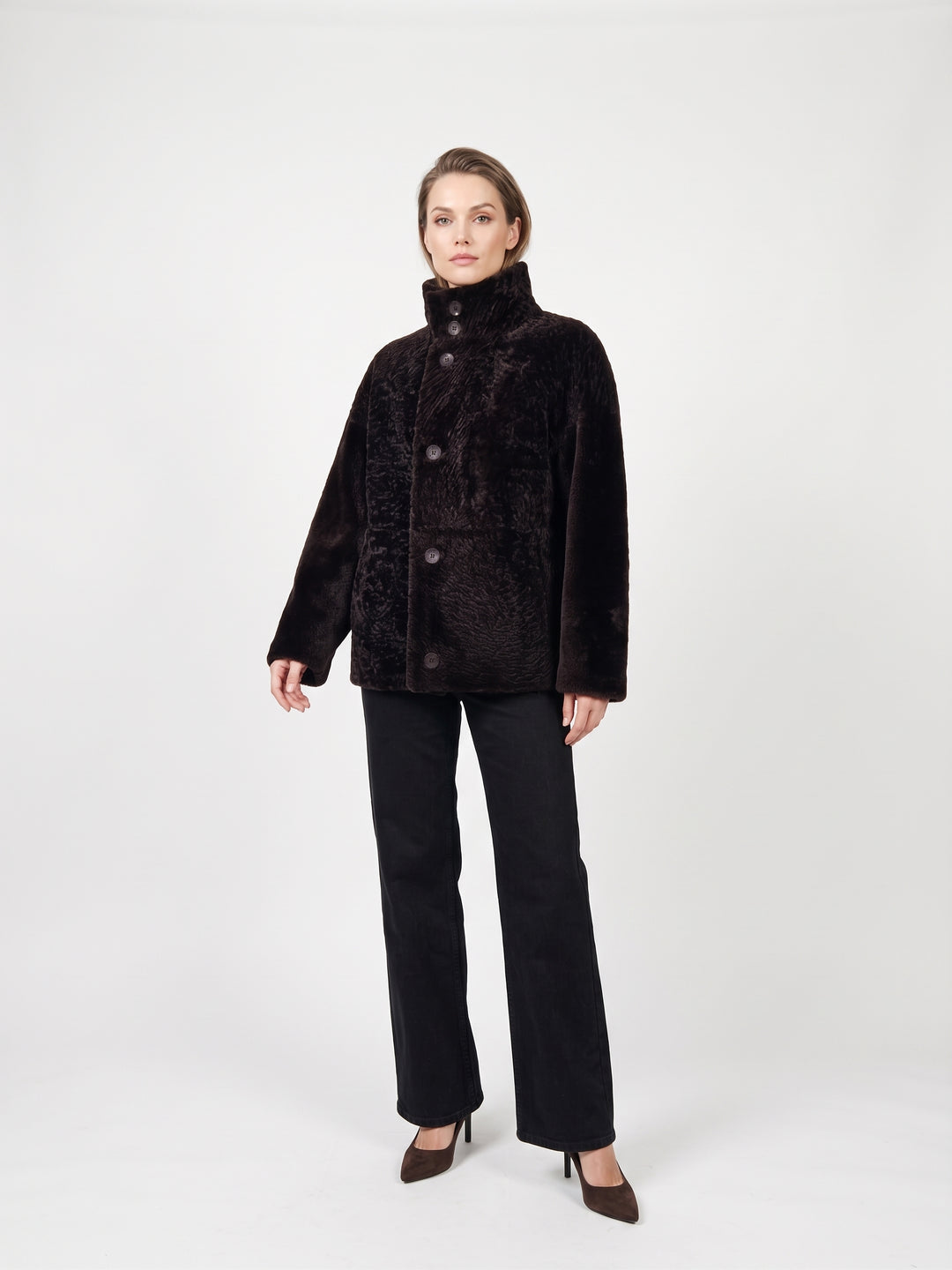 Jude, 65 cm. Nappa Lamb - Women Dark Brown