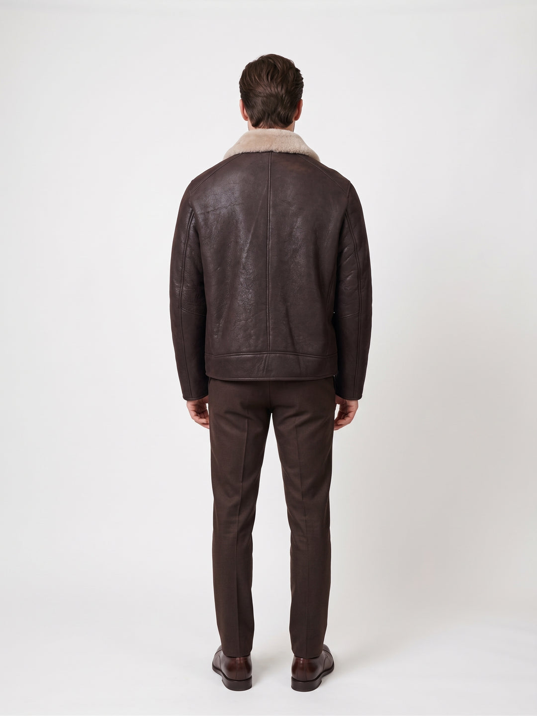 Hank, 68 cm. - Collar Nappa Lamb Crack - Man Dark Brown