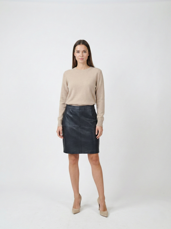 Debora Skirt - Lamb Leather - Women - Black
