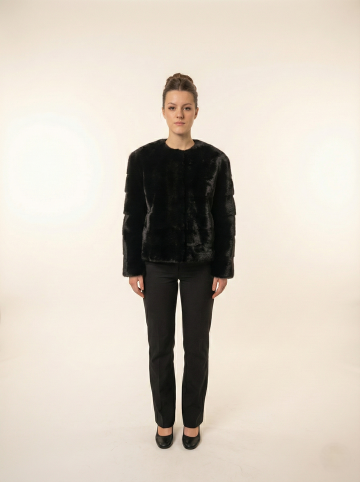 Asta, 60 cm. - minkjakke - kvinner - svart
