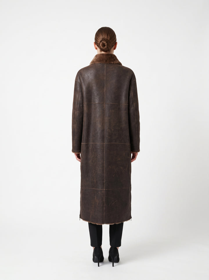 Katarina, 120 cm Nappa Lamb Crack - Women Cafe Latte