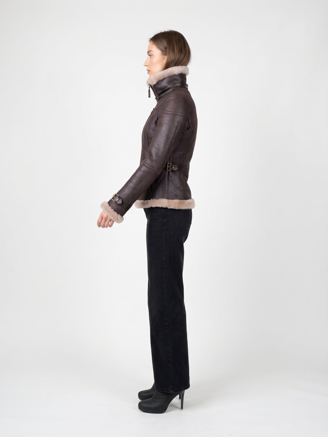 Sacha 59 cm Nappa Lamb Crack Washed -Women Dark Brown