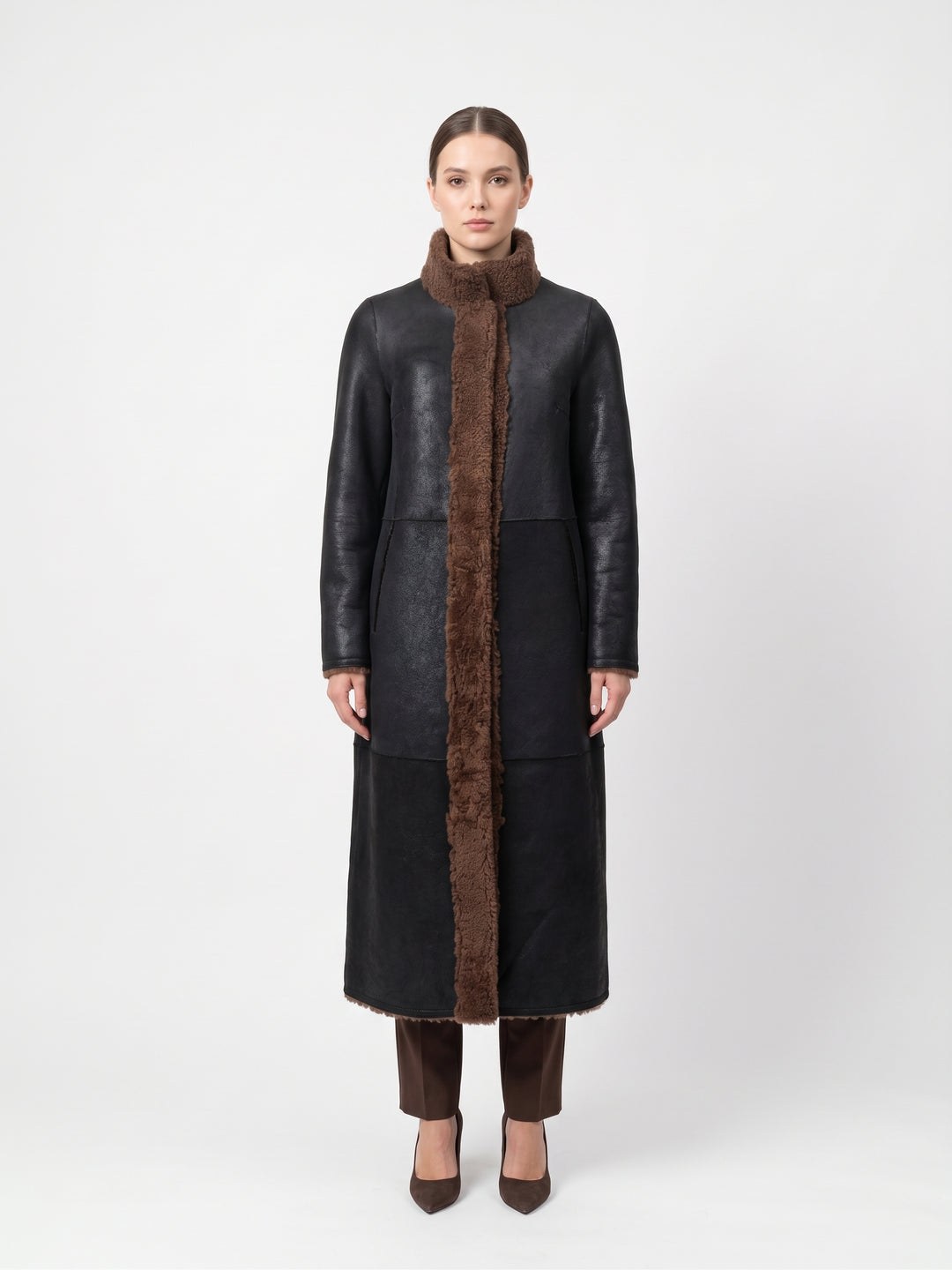 Aspen 125 cm Nappa Lamb Crack Washed -Women Black