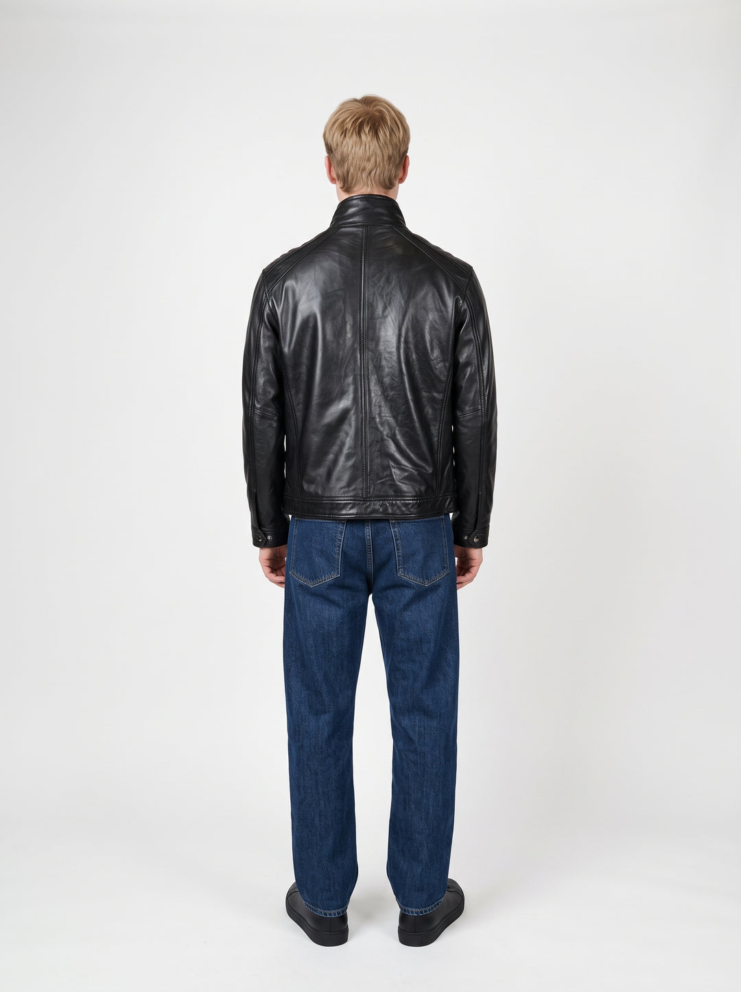 Breton, 66 cm. Lamb Polish Nappa Leather -Man Black