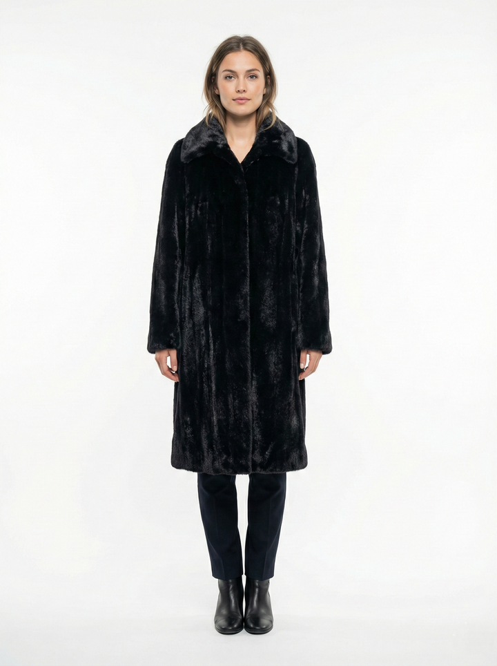 Irene-B, 100 cm. - Collar - Mink Let Out - Women - Black