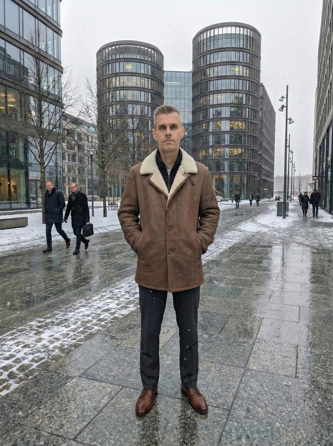 Cooper, 80 cm. - Krage - Nappa Lamb Crack - Man - Whisky