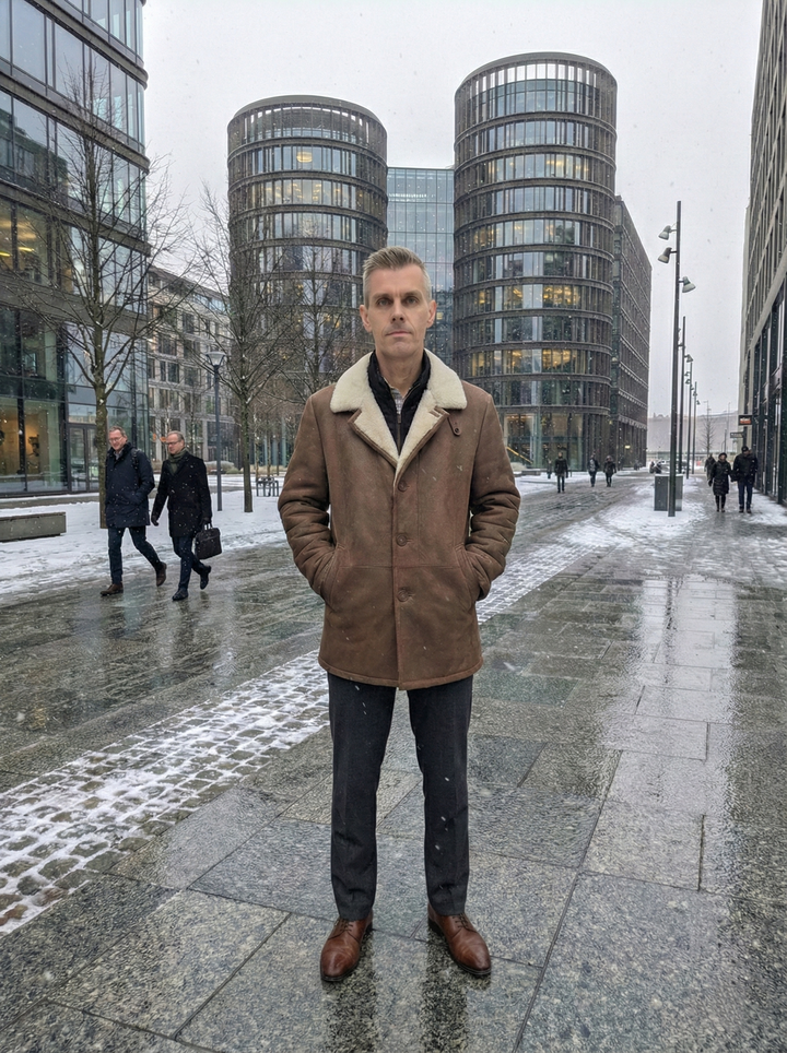 Cooper, 80 cm. - Krage - Nappa Lamb Crack - Man - Whisky