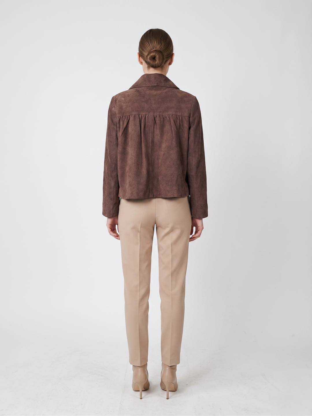 Mali, 54 cm. - Collier - Chèvre Daim - Femme - Marron