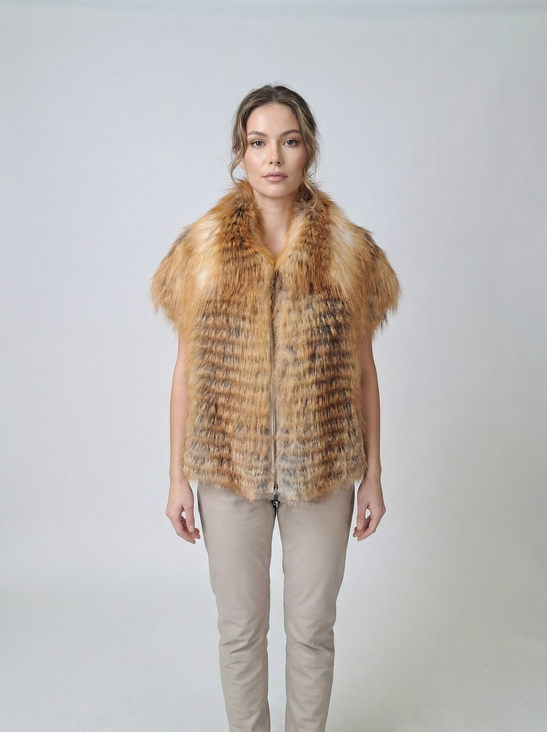 Juvigny-Weste, 55 cm. - Halsband - Rotfuchs - Damen - Natur