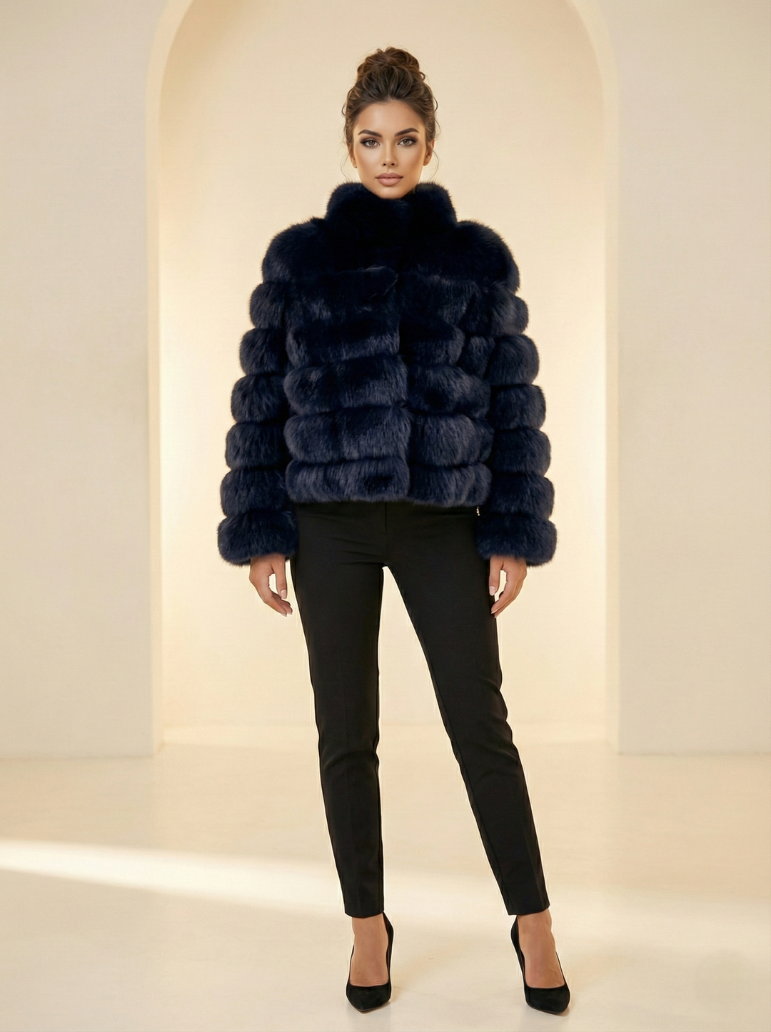 Virginia, 60 cm. - Blue Fox - Damen - Schwarz.