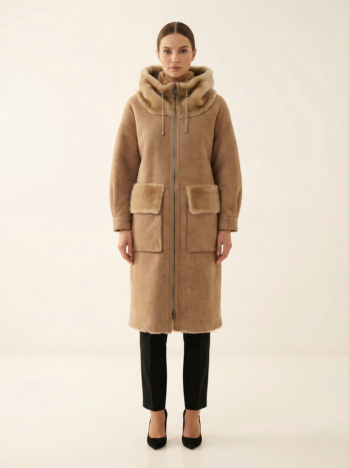 Gabiana, 108 cm. - Hette - Geitesemede - Kvinner - Dark Oak